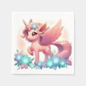 リトルファンタジーユニコーン赤ちゃんシャワー スタンダードカクテルナプキン (正面)