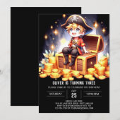 リトルファンタジー海賊誕生日 招待状 (正面/裏面)