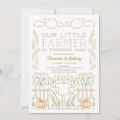 リトルファーマー ハーベスト かかし 1歳の誕生日 招待状 (正面)