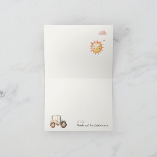 リトルファームの動物たち ベビーシャワー お礼 サンキューカード (内部)