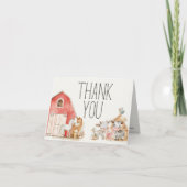 リトルファームの動物たち ベビーシャワー お礼 サンキューカード (正面)