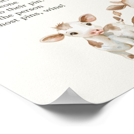 リトルファーム子供部屋ベビーシャワーゲームサイン ポスター (角)