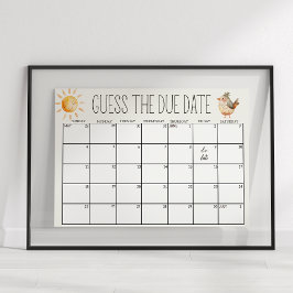 リトルファーム子供部屋ベビーシャワー推定日記号 ポスター
