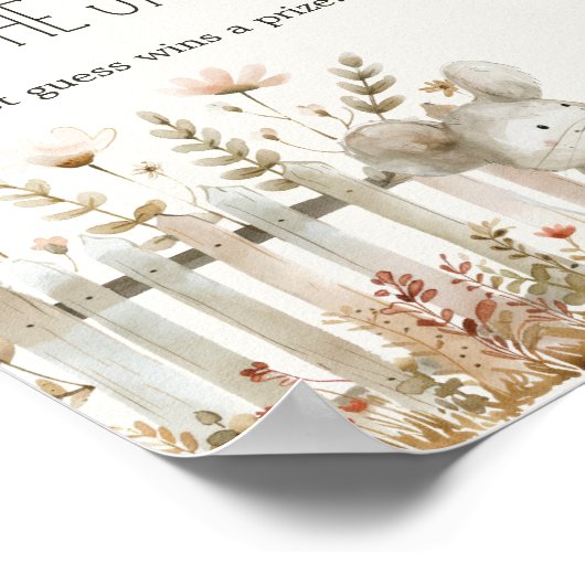 リトルファーム子供部屋ベビーシャワー推測ゲームサイン ポスター (角)