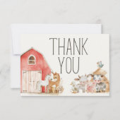 リトルファーム子供部屋動物ベビーシャワーありがとう サンキューカード (正面)