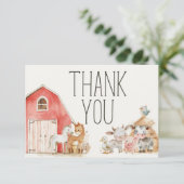 リトルファーム子供部屋動物ベビーシャワーありがとう サンキューカード (スタンド正面)