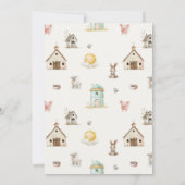 リトルファーム子供部屋動物ベビーシャワー招待状 招待状 (裏面)