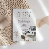 リトルファーム子供部屋動物ベビーシャワー招待状 招待状