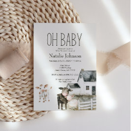 リトルファーム子供部屋動物ベビーシャワー招待状 招待状