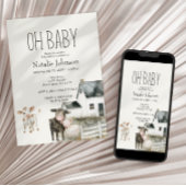 リトルファーム子供部屋動物ベビーシャワー招待状 招待状