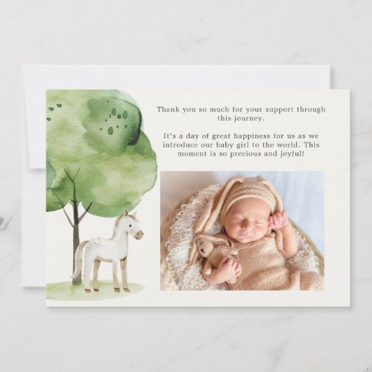 リトルファーム子供部屋動物ベビー発表 招待状 (裏面)