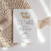 リトルファーム子供部屋動物双生児シャワー 招待状