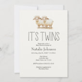 リトルファーム子供部屋動物双生児シャワー 招待状 (正面)