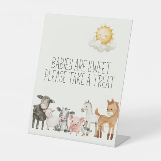 リトルファーム子供部屋動物赤ちゃんシャワーの好意 台座サイン (正面)