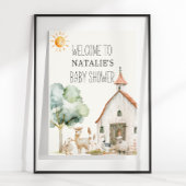 リトルファーム子供部屋動物赤ちゃんシャワーサイン ポスター