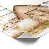 リトルファーム子供部屋動物赤ちゃんシャワーサイン ポスター (角)