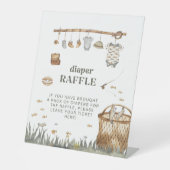 リトルフィッシャーマンウォーターカラー魚釣りおむつラッフル 台座サイン (正面)