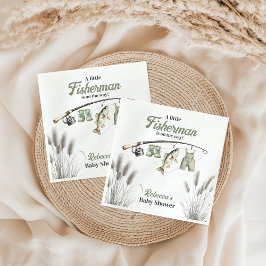 リトルフィッシャーマンクローザライン魚釣りベビーシャワー スタンダードカクテルナプキン