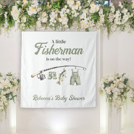 リトルフィッシャーマンクローザライン魚釣りベビーシャワー タペストリー