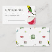 リトルフィッシャーマンベビーシャワーおむつラッフルカード プレイスカード (正面/裏面)