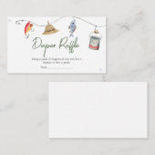 リトルフィッシャーマンベビーシャワーおむつラッフル エンクロージャーカード (正面/裏面)