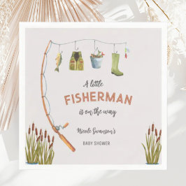 リトルフィッシャーマン魚釣りベビーシャワー招待状 スタンダードカクテルナプキン