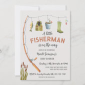 リトルフィッシャーマン魚釣りベビーシャワー招待状 招待状 (正面)