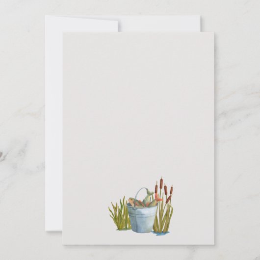 リトルフィッシャーマン魚釣りベビーシャワー招待状 招待状 (裏面)