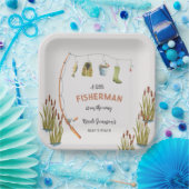 リトルフィッシャーマン魚釣りベビーシャワー紙プレート ペーパープレート (パーティー)