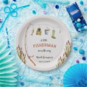 リトルフィッシャーマン魚釣りベビーシャワー紙プレート ペーパープレート (パーティー)