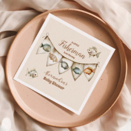 リトルフィッシャーマン魚釣りベビーシャワー スタンダードカクテルナプキン