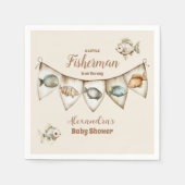 リトルフィッシャーマン魚釣りベビーシャワー スタンダードカクテルナプキン (正面)