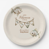 リトルフィッシャーマン魚釣りベビーシャワー ペーパープレート (正面)