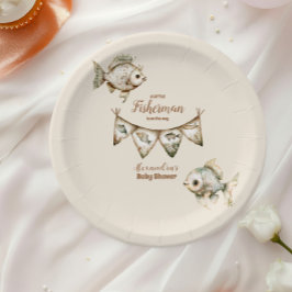 リトルフィッシャーマン魚釣りベビーシャワー ペーパープレート