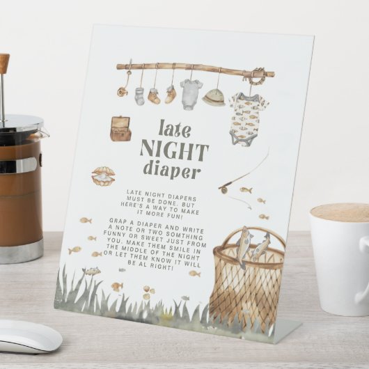 リトルフィッシャーマン魚釣りレイトナイトオムツ 台座サイン (インサイチュ)