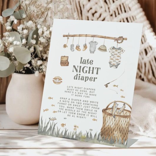 リトルフィッシャーマン魚釣りレイトナイトオムツ 台座サイン