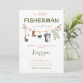 リトルフィッシャーマン魚釣り物干しベビーシャワー 招待状 (スタンド正面)