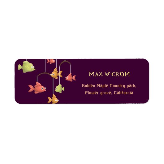 リトルフィッシュクリムゾンレッドベビー差出人住所 ラベル (正面)