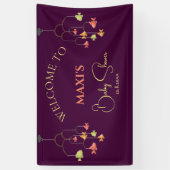 リトルフィッシュクリムゾンレッド赤ちゃんシャワーへようこそ 横断幕 (縦)