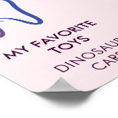 リトルフィッシュベビーピンク1年誕生日マイルストーン ポスター (角)