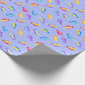 リトルフィッシュ海ブルー ラッピングペーパー (角)