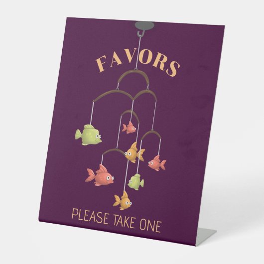 リトルフィッシュ赤ちゃんシャワーの好意 台座サイン (正面)