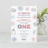 リトルフィレクラッカーレッドブルー1st誕生日パーティー 招待状 (スタンド正面)