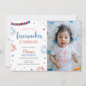 リトルフィレクラッカー子供の誕生日パーティー写真 招待状 (正面)