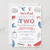 リトルフィレクラッカー赤白青2nd誕生日 招待状 (正面)