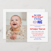 リトルフィレクラッカー1st誕生日 招待状 (正面/裏面)