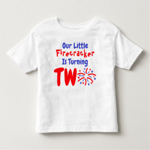 リトルフィレクラッカー2ndバースデー幼児Tシャツ トドラーTシャツ