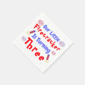 リトルフィレクラッカー3歳の誕生日 スタンダードカクテルナプキン (角)