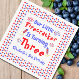 リトルフィレクラッカー3歳の誕生日 スタンダードカクテルナプキン