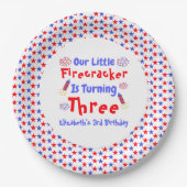 リトルフィレクラッカー3歳の誕生日 ペーパープレート (正面)